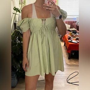 Sage green babydoll dress